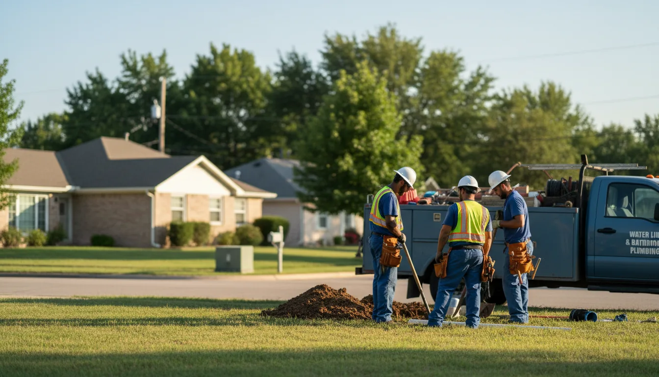 Residential water line and bathroom plumbing service in Bethany, IL